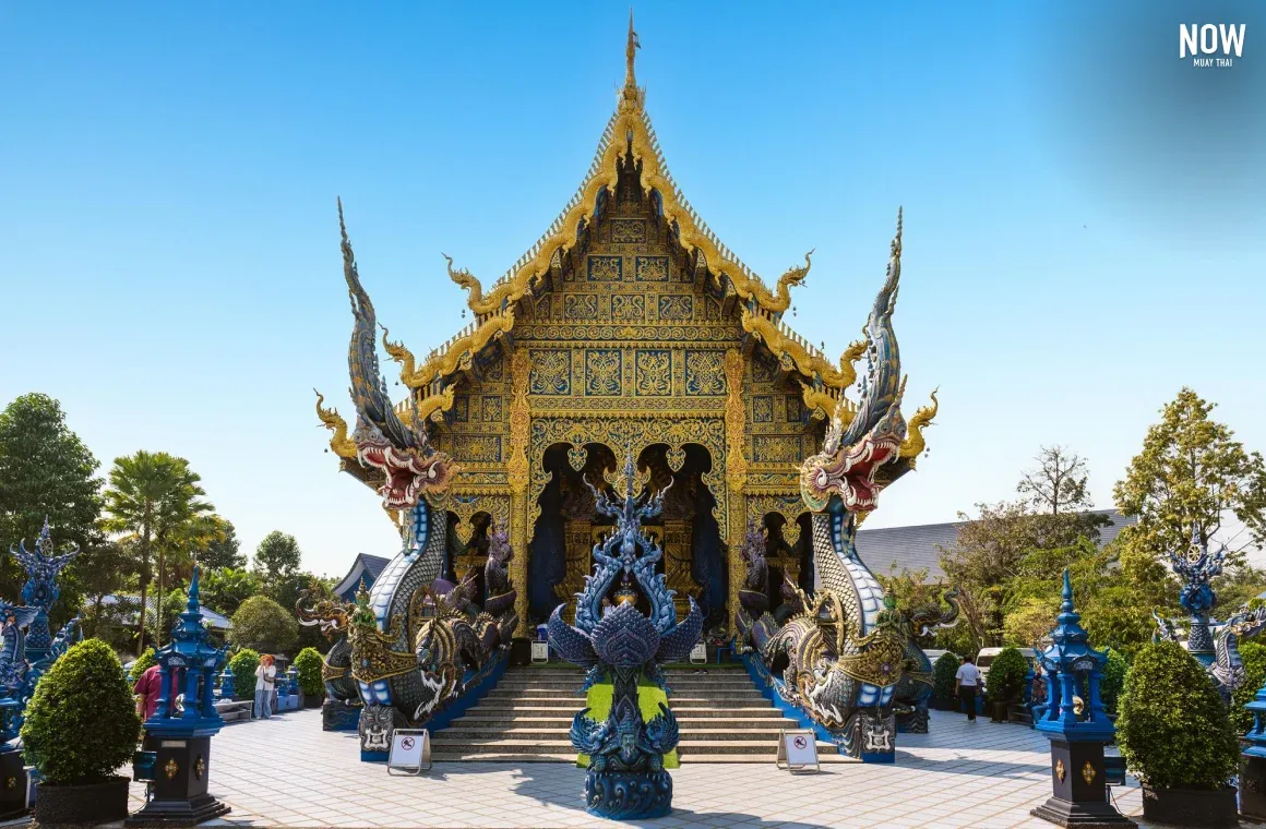 Wat Rong Suea Ten Blue Temple in Chiang Rai