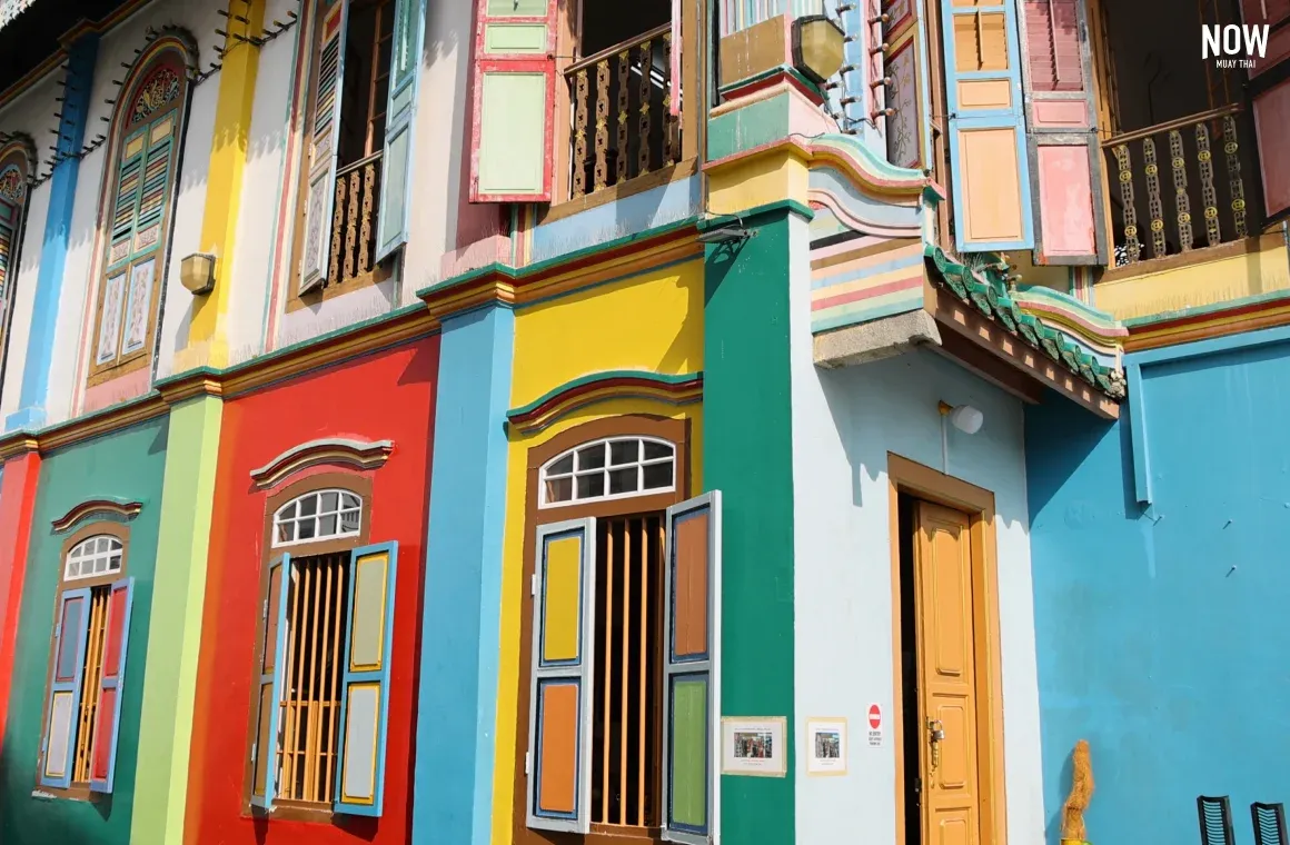 Colourful Sino-Portuguese buildings in Phuket Old Town