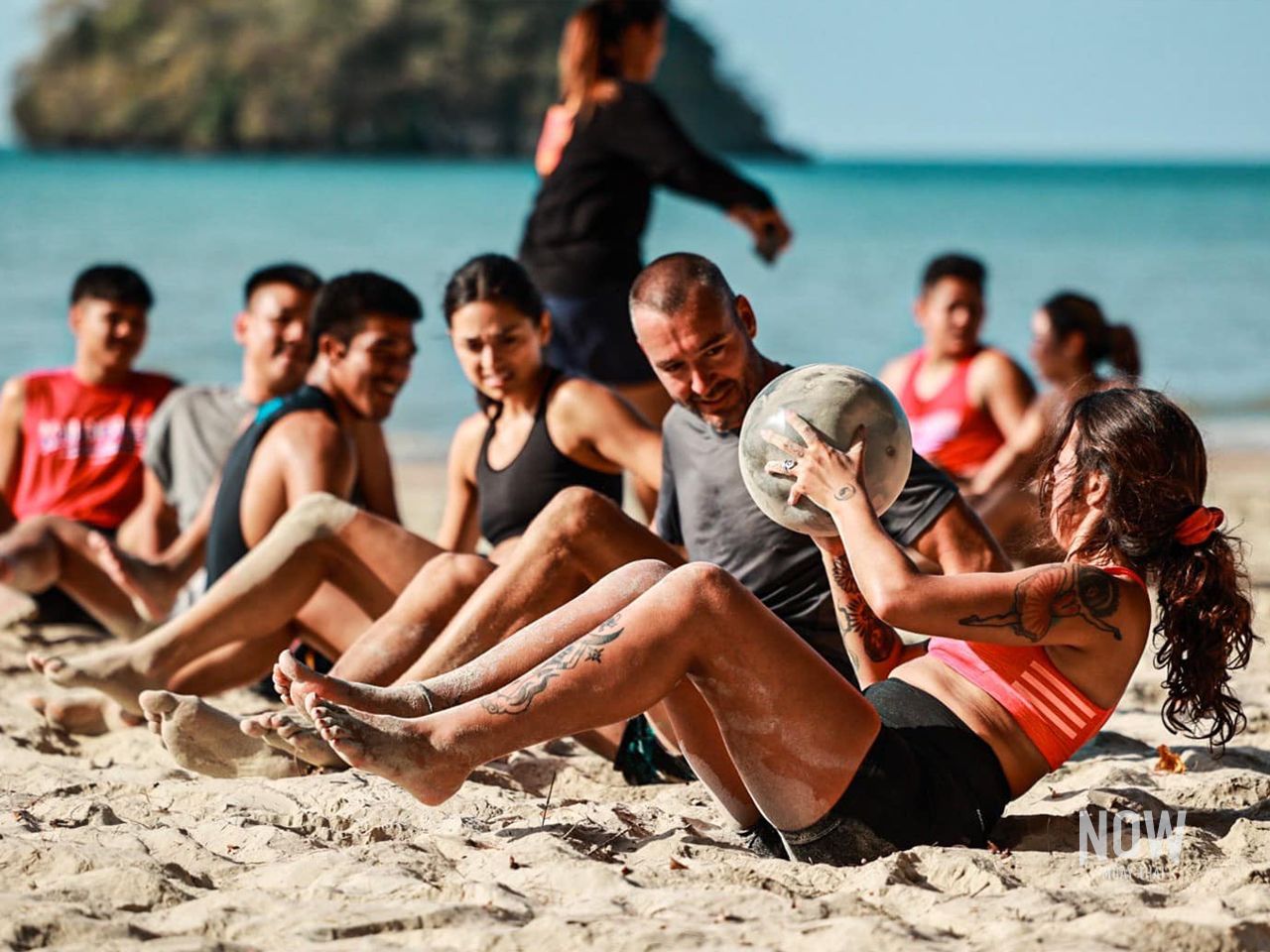 Muay Thai training on the beach in Thailand