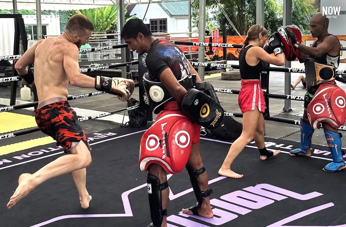 two fighters practicing at Revolution Muay Thai Phuket