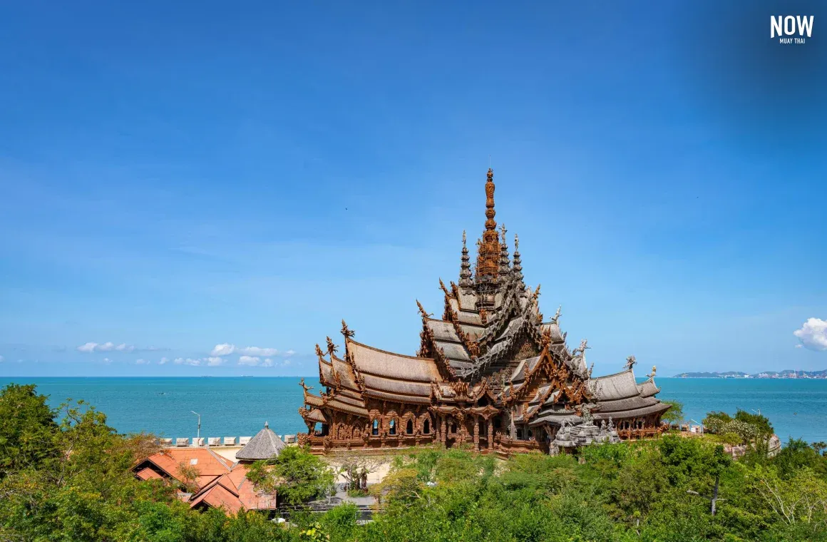 Hand-carved wooden Sanctuary of Truth temple in Pattaya, Thailand