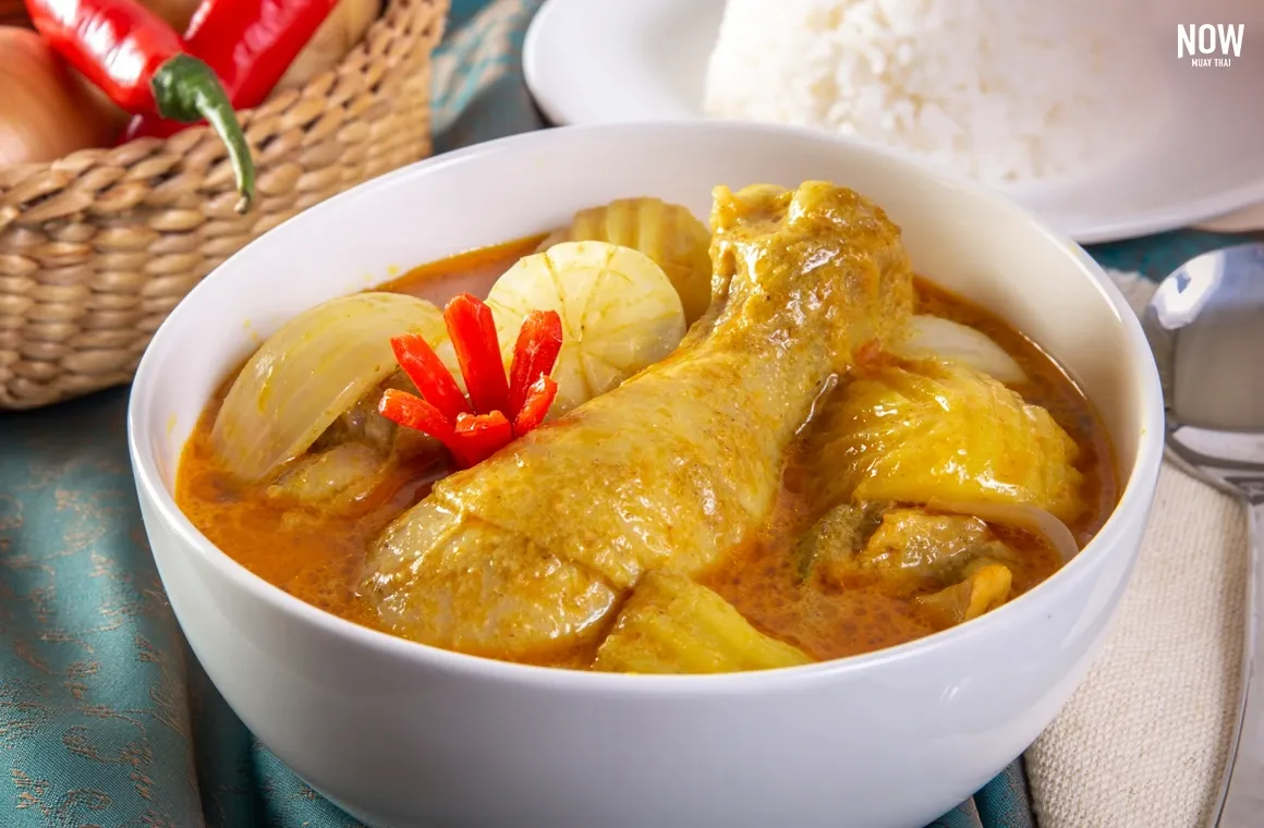 Halal chicken Massaman curry with rice in Thailand — delicious Muslim-friendly food that's easy to find