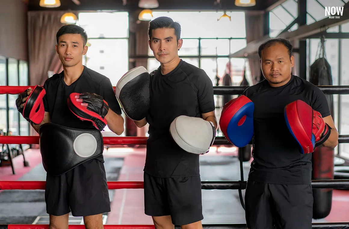 Three Muay Thai trainers await at the gym, ready to offer personalized training tailored to your fitness goals. Quality gyms in Thailand provide authentic Muay Thai experiences with expert trainers who adapt to individual needs.