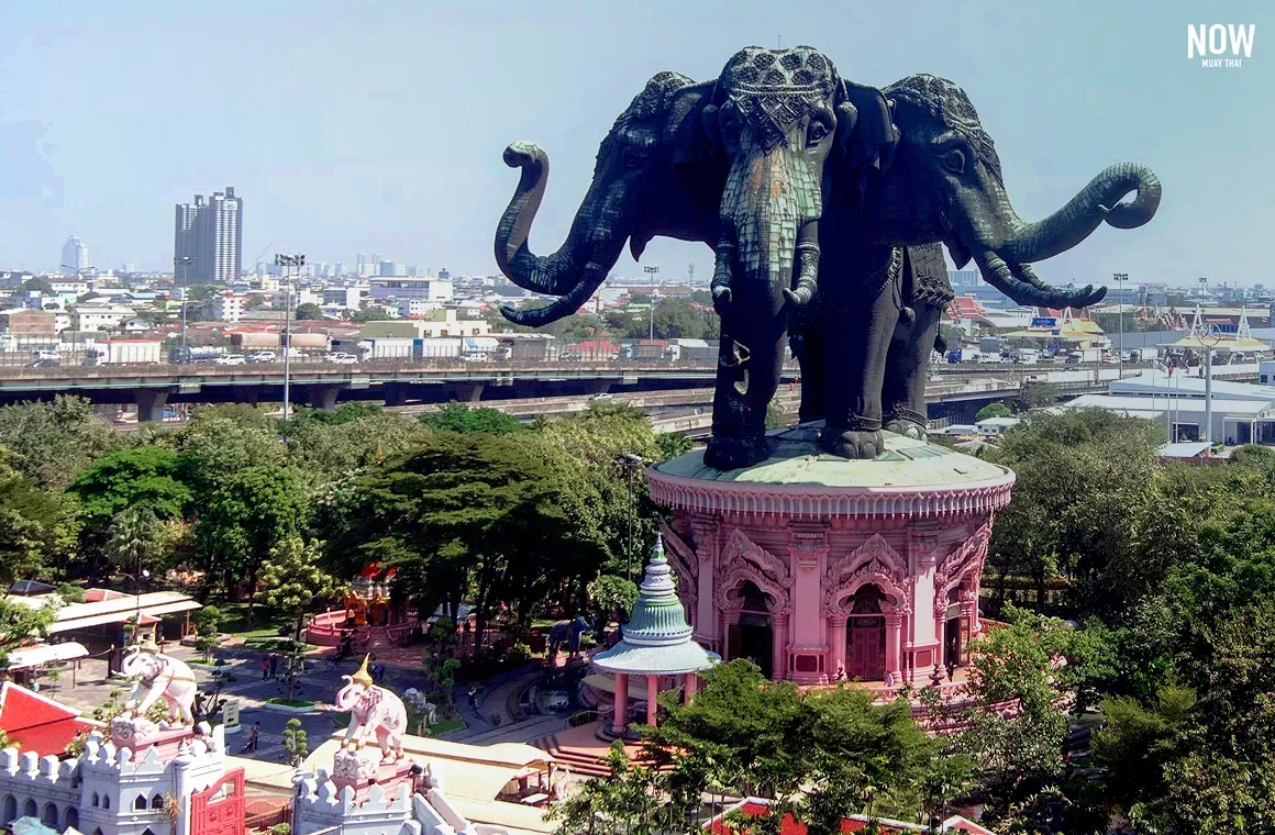 Admire the stunning three-headed elephant statue and explore its beautifully designed interior filled with religious artifacts and intricate artwork.