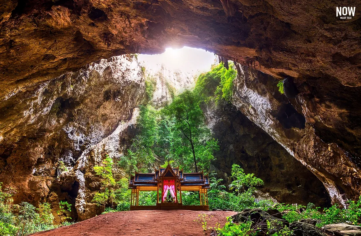 Phrayanakorn Cave in Prachuap Khiri Khan, near Hua Hin, Thailand, features stunning natural beauty and the iconic throne pavilion, a symbol of Prachuap Khiri Khan province. The experience is truly magical, especially when sunlight illuminates the cave walls and the pavilion, creating a serene and uplifting atmosphere, making the walk to the cave worth every step.