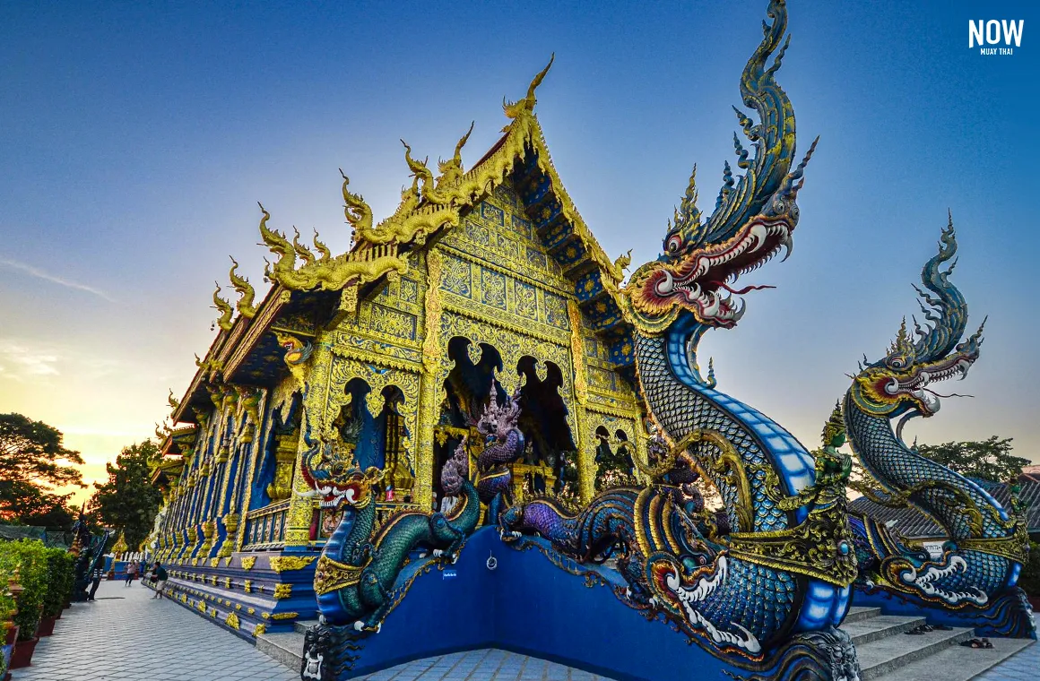 Photo of Wat Rong Suea Ten 'The unity of color and Thai contemporary style' in Chiang Rai, Thailand.