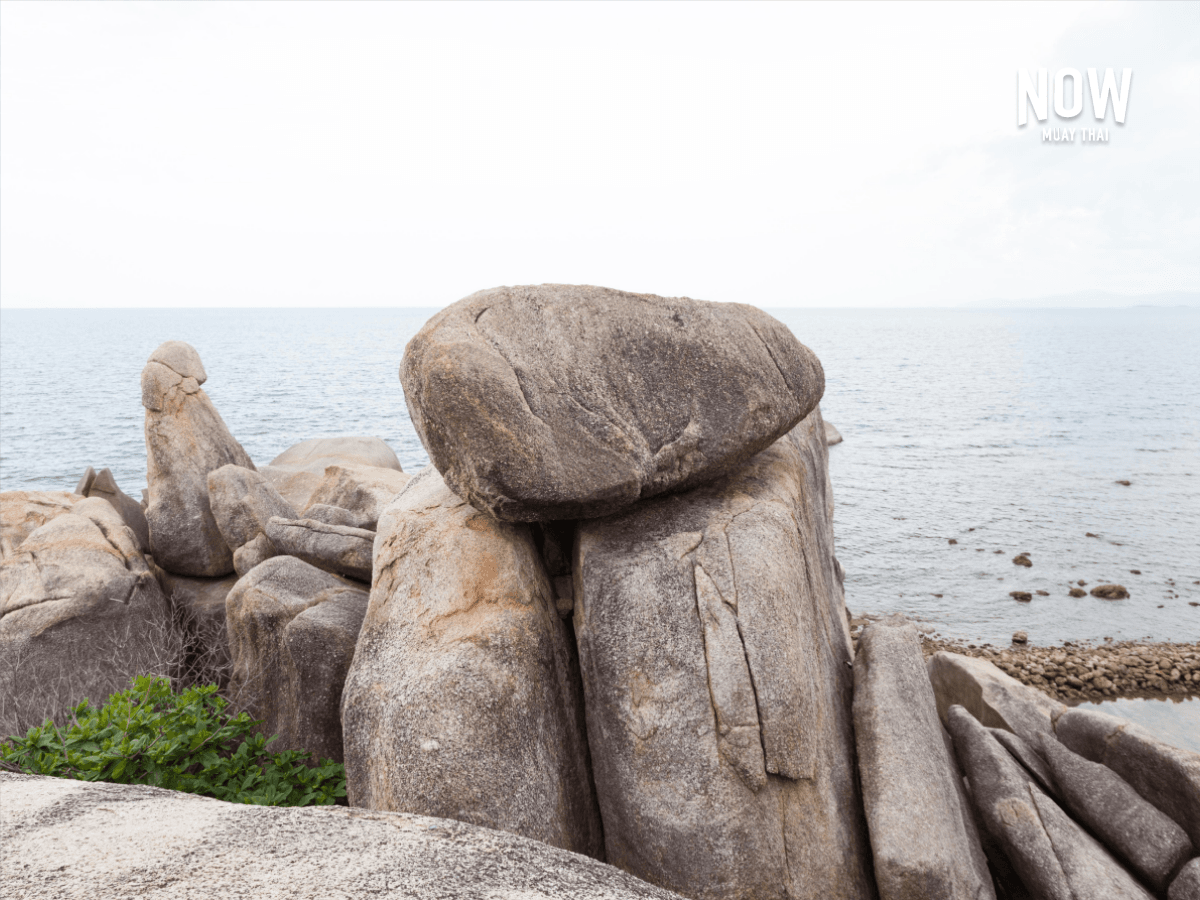 Grandfather and grandmother rock formation on the beach of Koh Samui