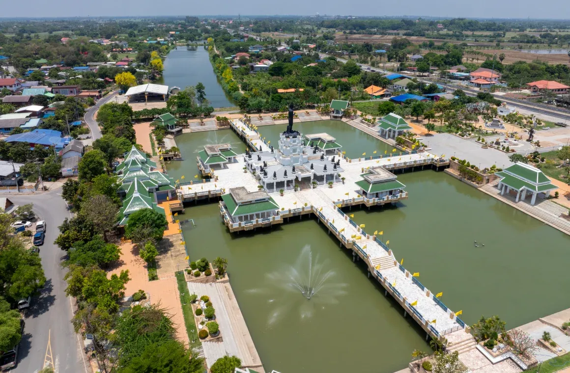 Wat Phra Non Chaksi Worawihan temple in Sing Buri, Thailand