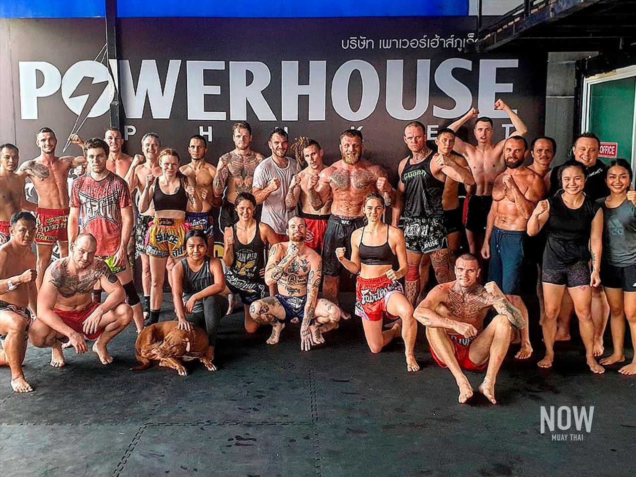 Muay Thai training class at Power House Phuket gym 